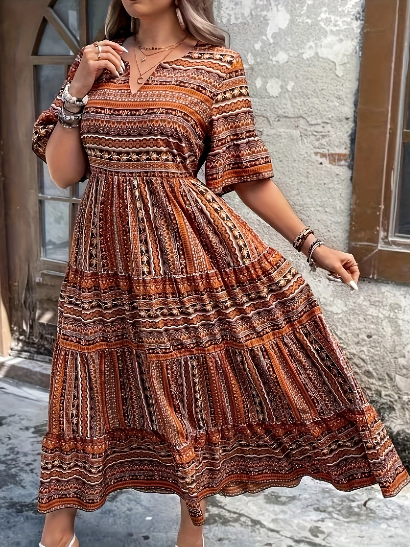 Marina - Rochie Etnică Fluidă