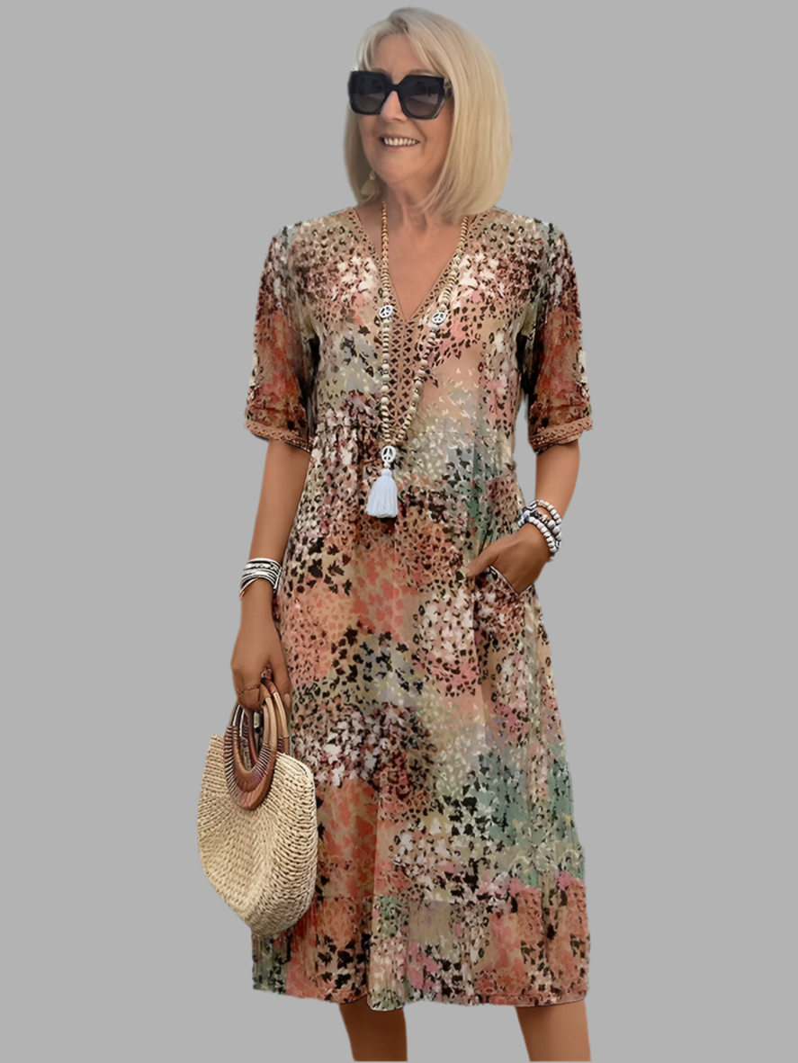 Christina | Rochie midi vibrantă
