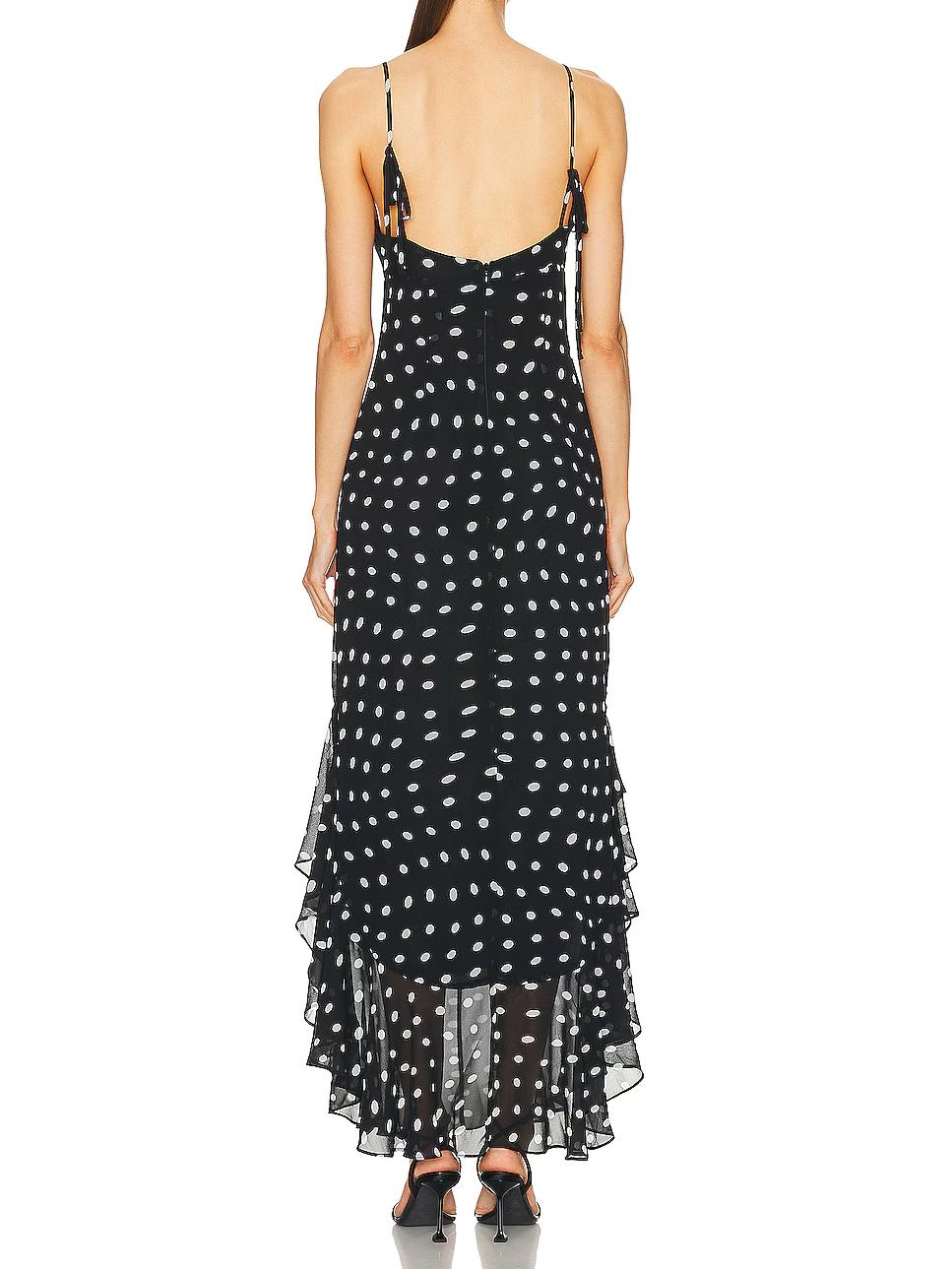 Rochia Vivienne Dots Ruffle Maxi