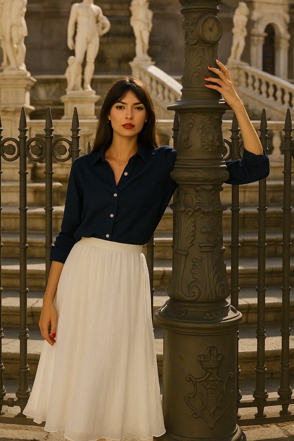 Inessa | Fustă maxi din in pentru vară