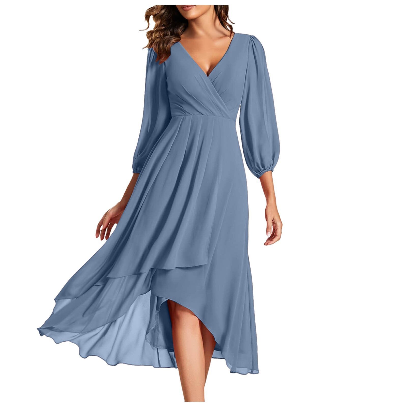 Avenya – Rochie Midi de Damă Elegantă cu Decolteu în V