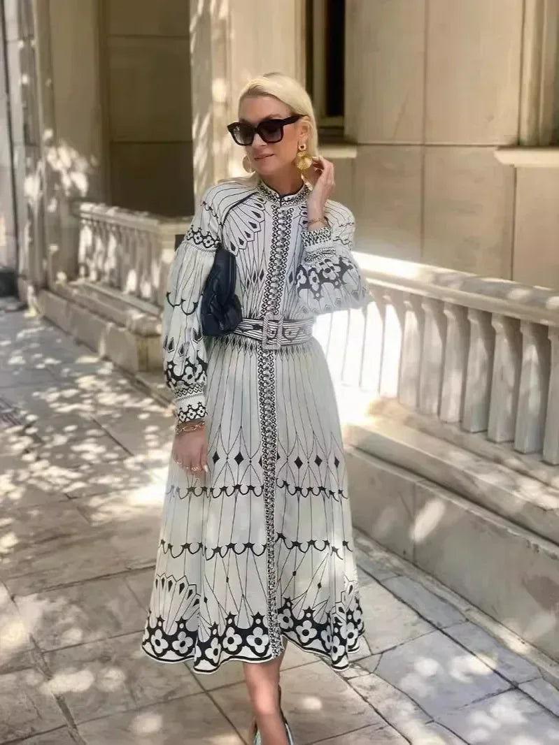Eulalia - Rochie Boho cu Guler Retro
