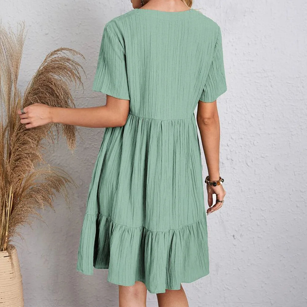 Hadley - Rochie Mini Boho Chic cu Volane