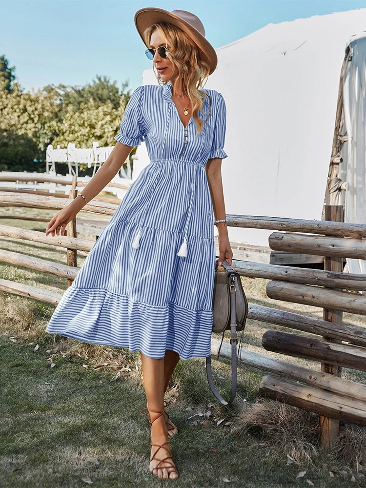 Laureen | Rochie elegantă cu dungi