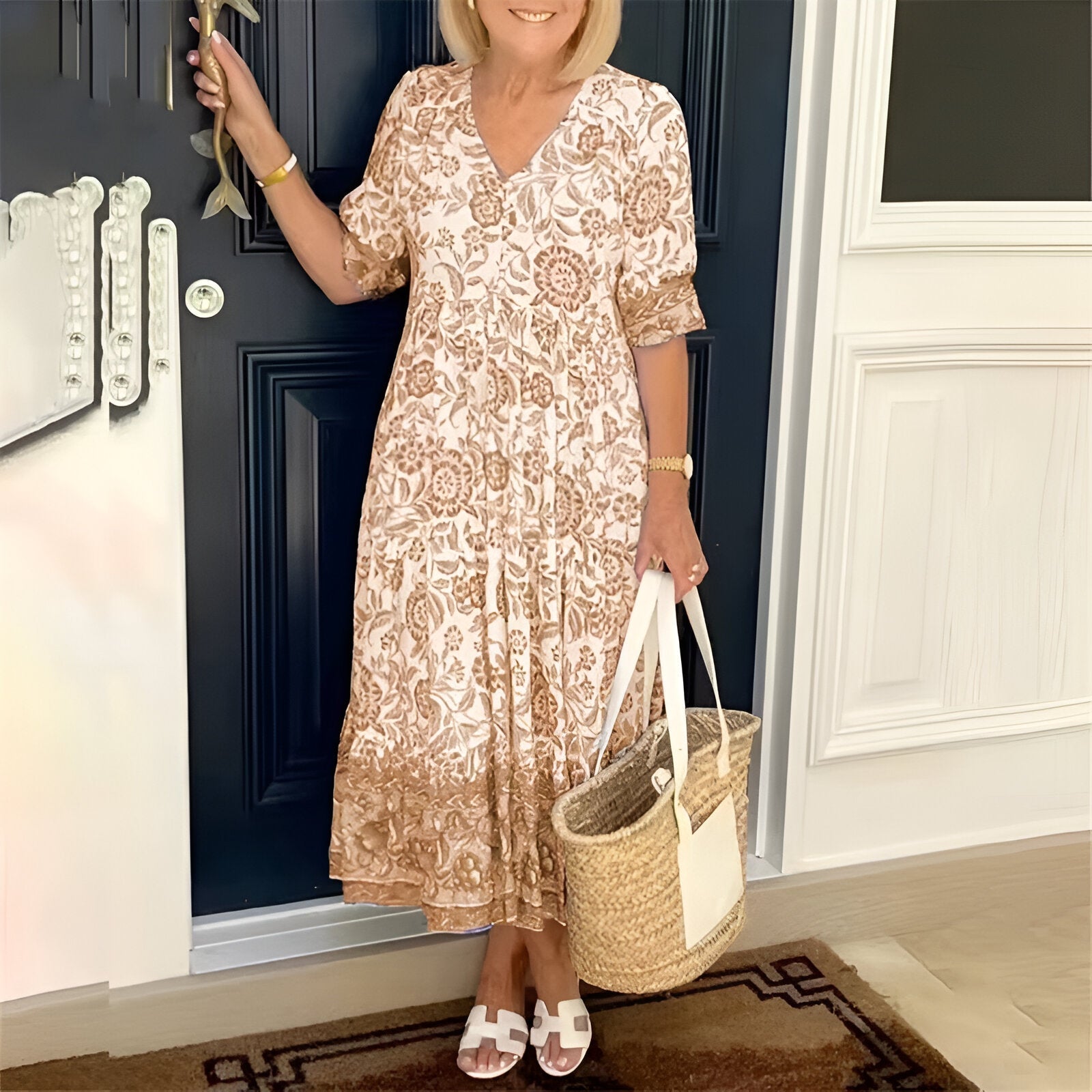 Lucinda | Rochie Maxi Elegantă cu Model Floral