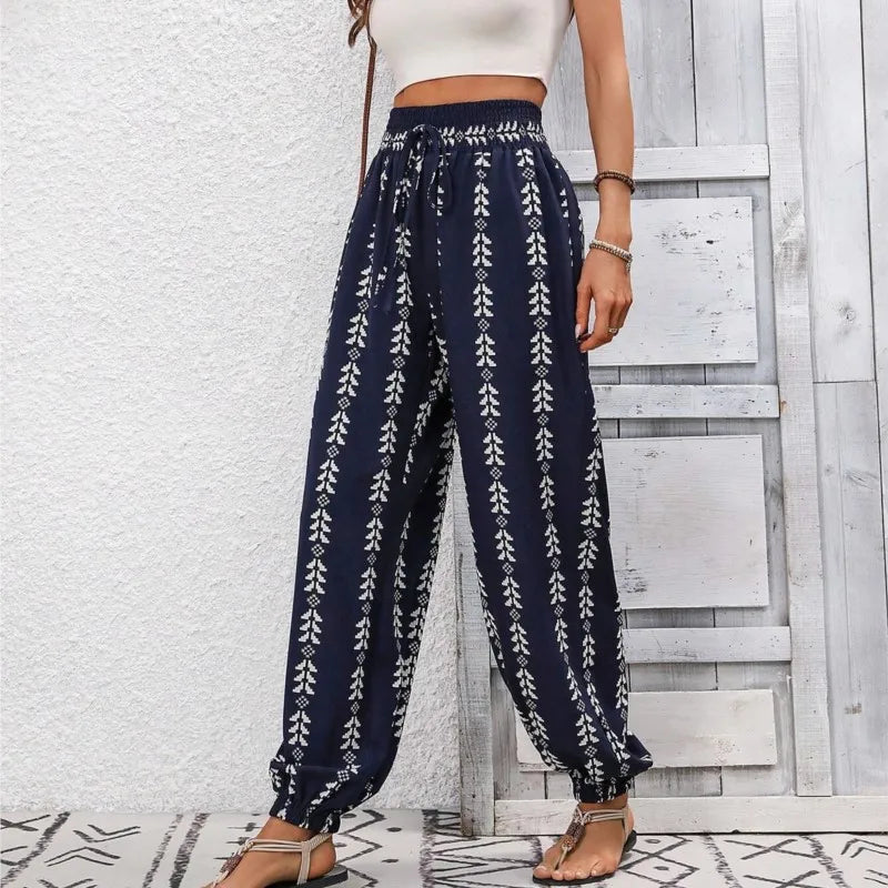 Iris | Pantaloni Boho Relaxați cu Talie Elastică