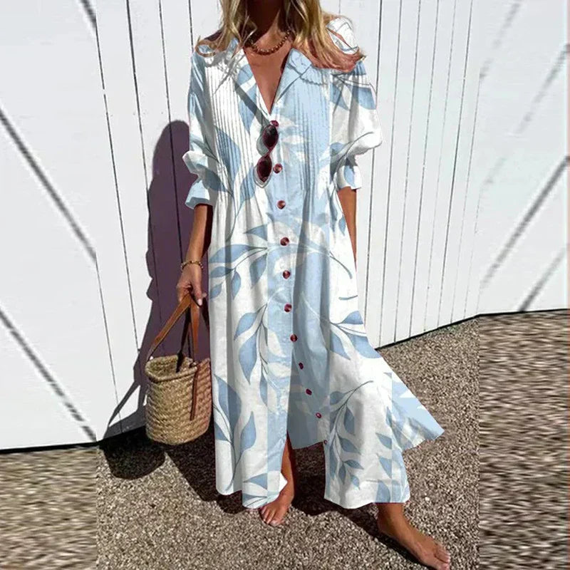 Cassidy - Rochie Maxi cu Mâneci Puff în Stil Boho