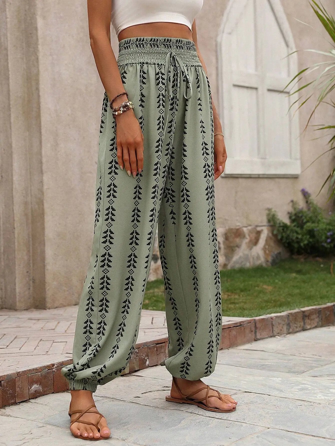 Iris | Pantaloni Boho Relaxați cu Talie Elastică
