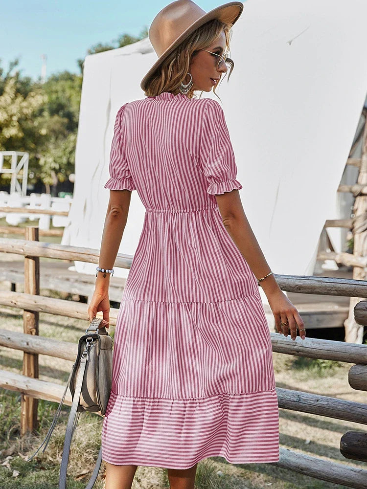 Laureen | Rochie elegantă cu dungi