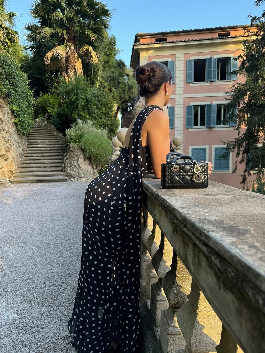 Rochia Vivienne Dots Ruffle Maxi