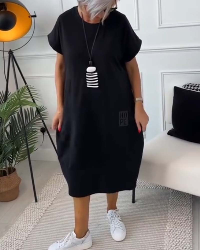 Cleo - Rochie Elegantă cu Mâneci Scurte