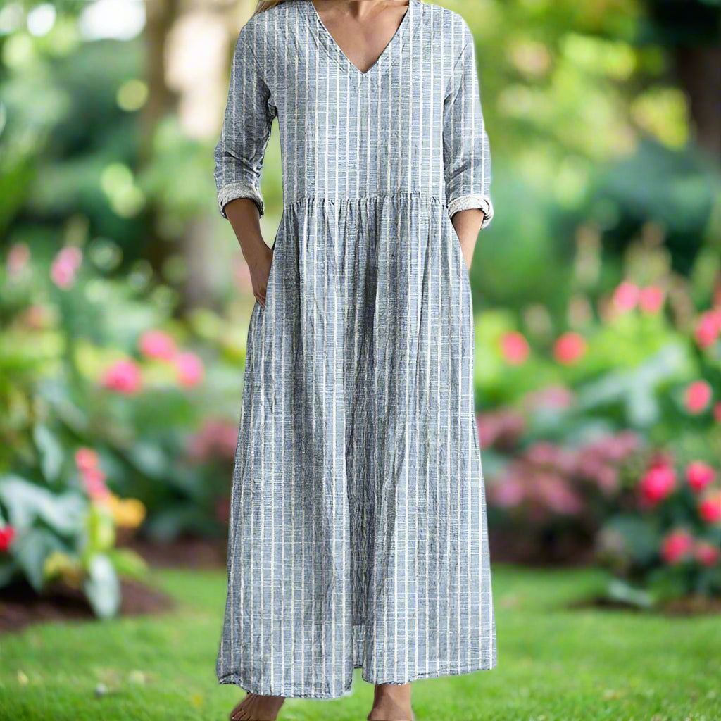 Dabria - Rochie Casual Clasică cu Dungi