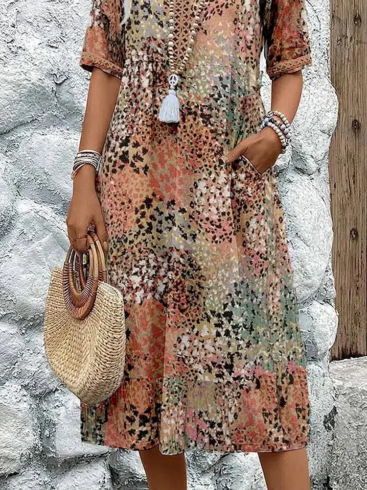 Christina | Rochie midi vibrantă