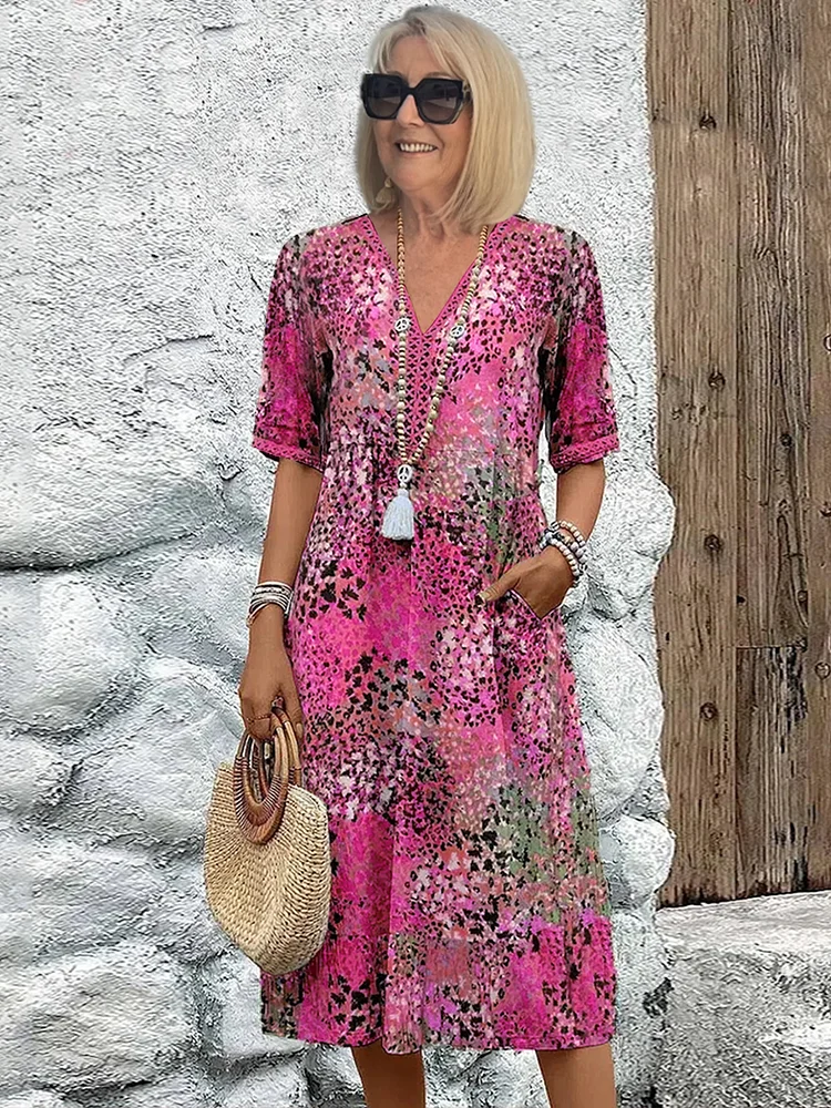 Christina | Rochie midi vibrantă