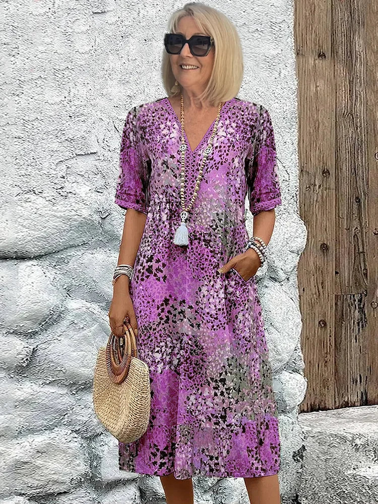 Christina | Rochie midi vibrantă