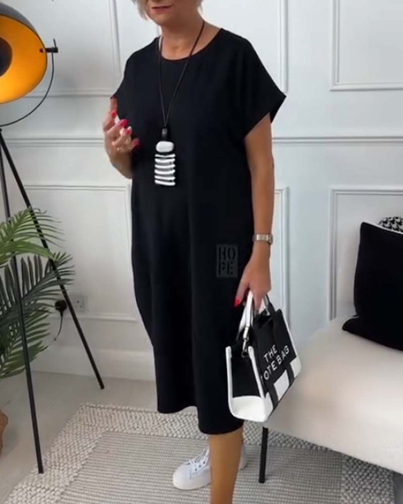Cleo - Rochie Elegantă cu Mâneci Scurte