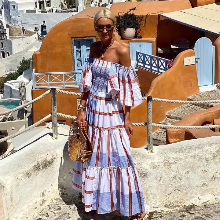 Fallon - Rochie Maxi de Lux cu Imprimeu Floral Mexican