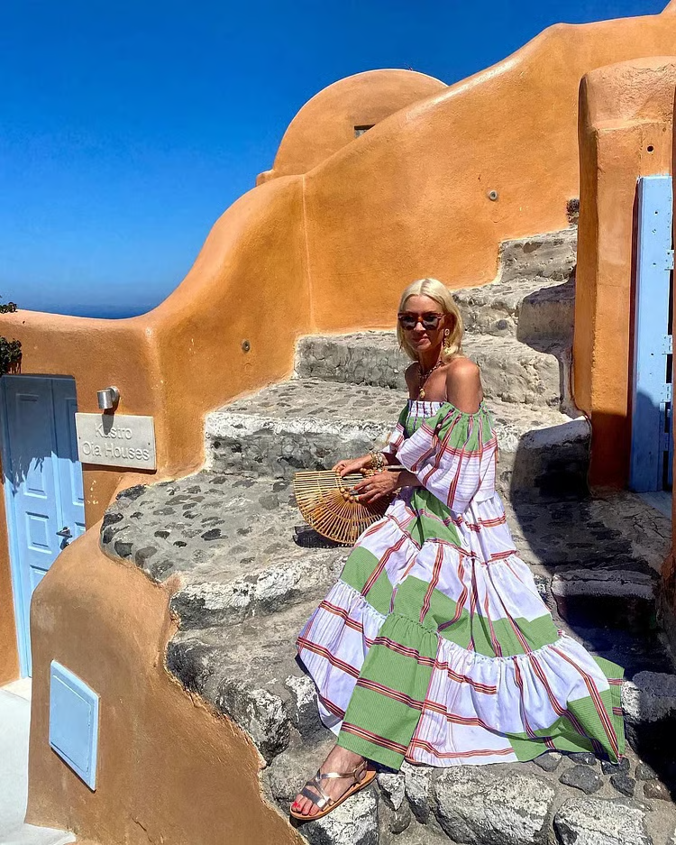 Fallon - Rochie Maxi de Lux cu Imprimare Florală Mexicană