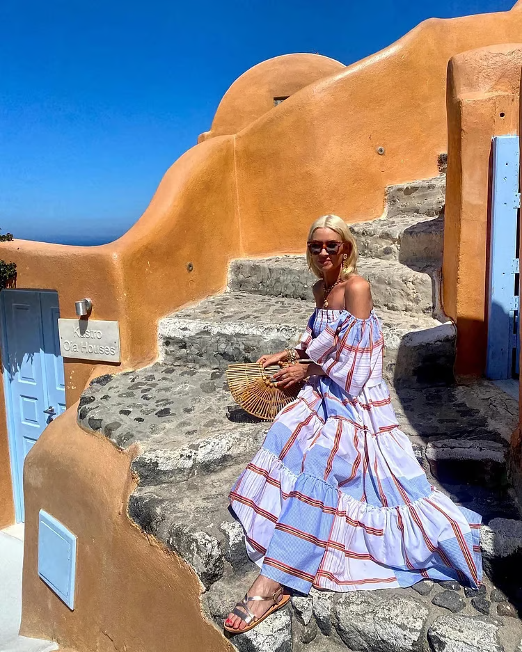 Fallon - Rochie Maxi de Lux cu Imprimare Florală Mexicană