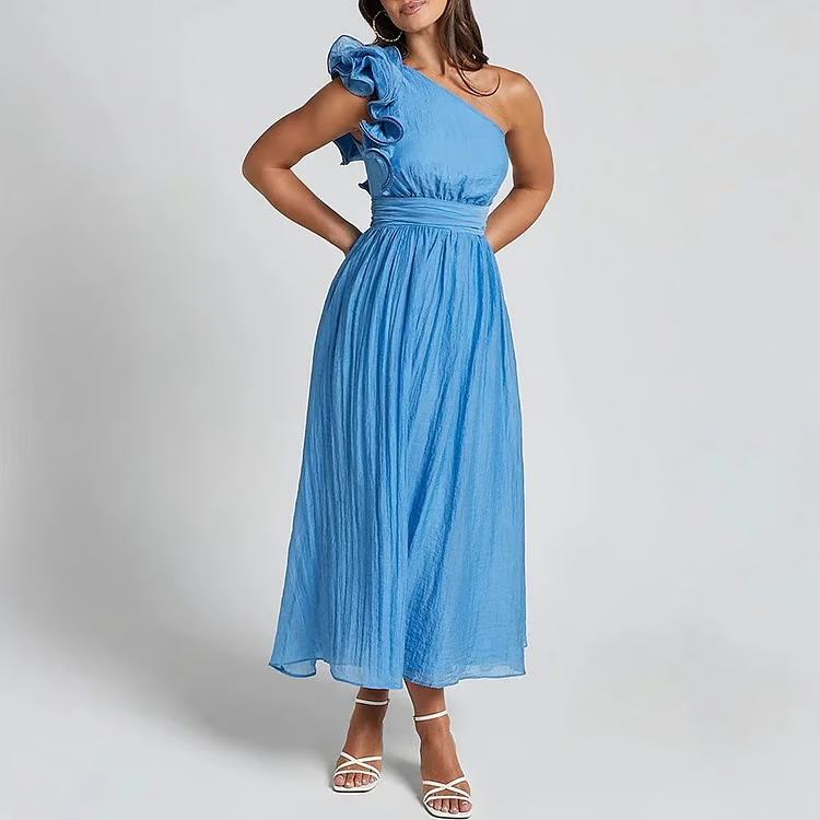 Bellamy - Rochie de Vară Elegantă și Chic cu Decolteu Asimetric