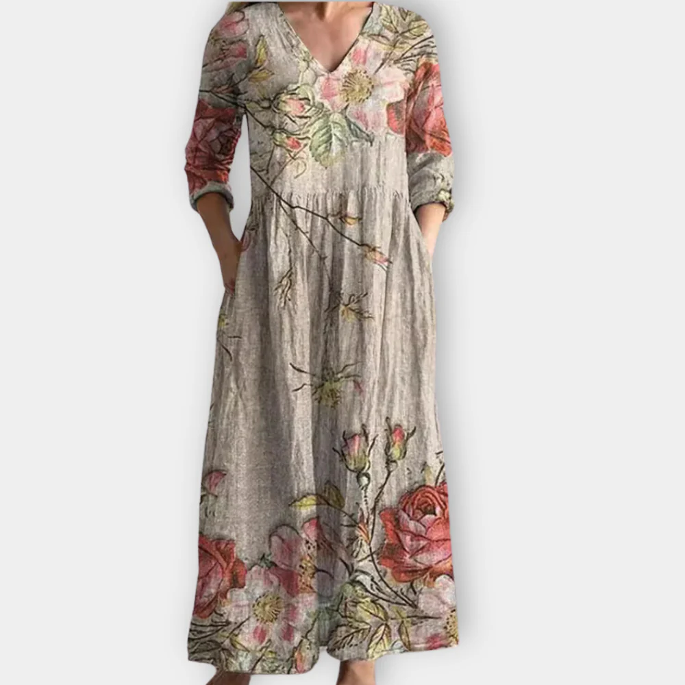 Liora - Rochie Maxi Boho cu Ritm Moale