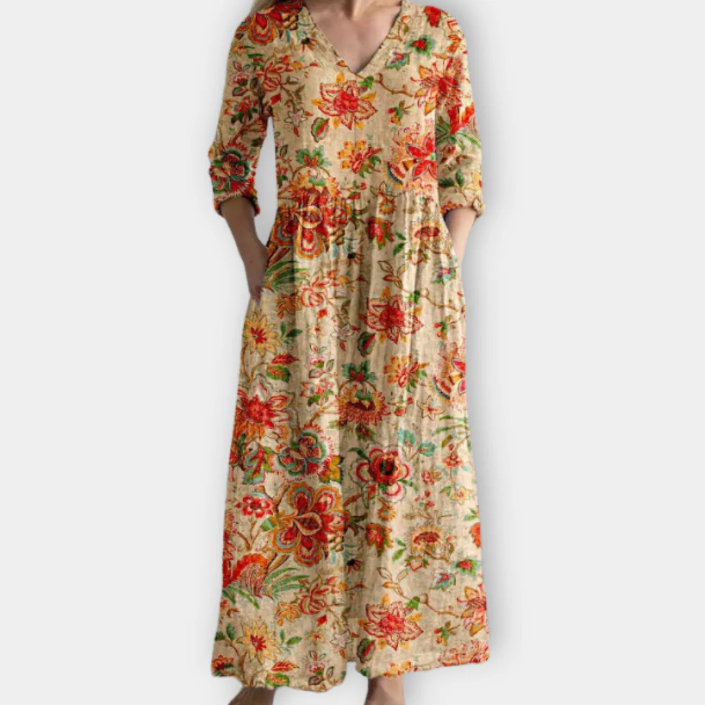 Gilded - Rochie Maxi Boho Frumoasă și Fără Efort