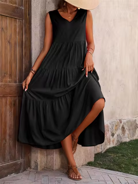 Lone - Rochie Casual cu Croială Largă și Volan