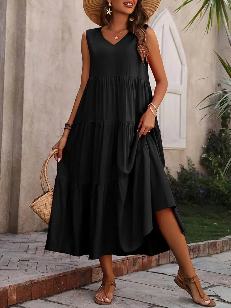 Lone - Rochie Casual cu Croială Largă și Volan
