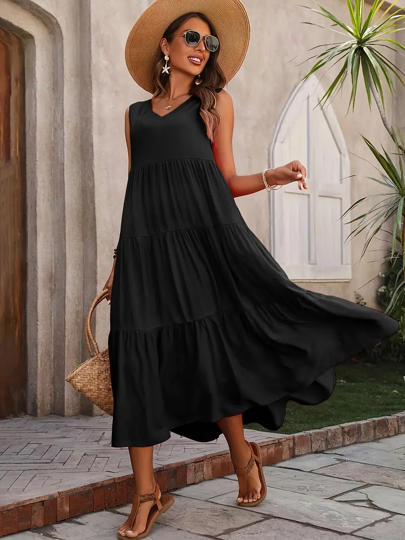 Lone - Rochie Casual cu Croială Largă și Volan