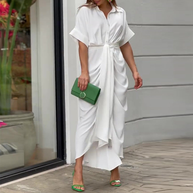 Fern - Rochie cu guler flounce și talie înaltă