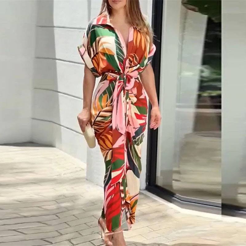 Fern - Rochie cu Guler Flounce și Talie Înaltă