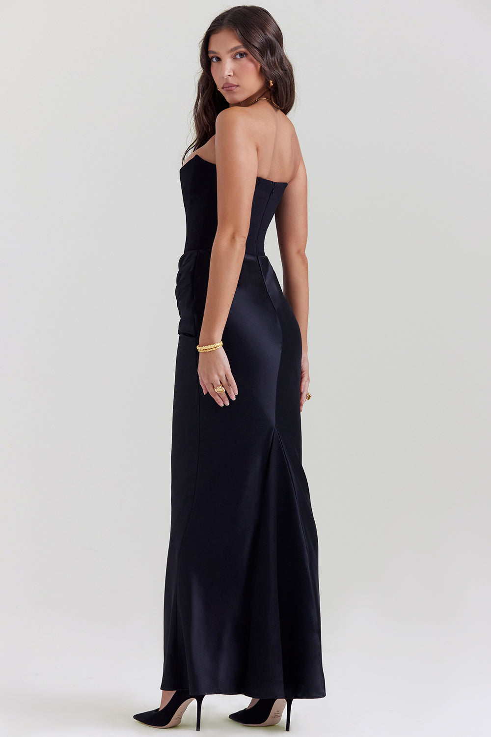 Cassia – Rochie Maxi Elegantă de Damă cu Corset și Satin
