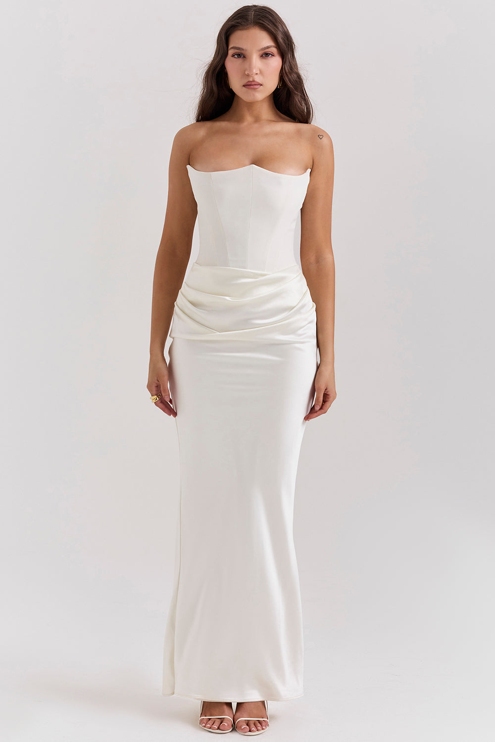 Cassia – Rochie Maxi Elegantă de Damă cu Corset și Satin