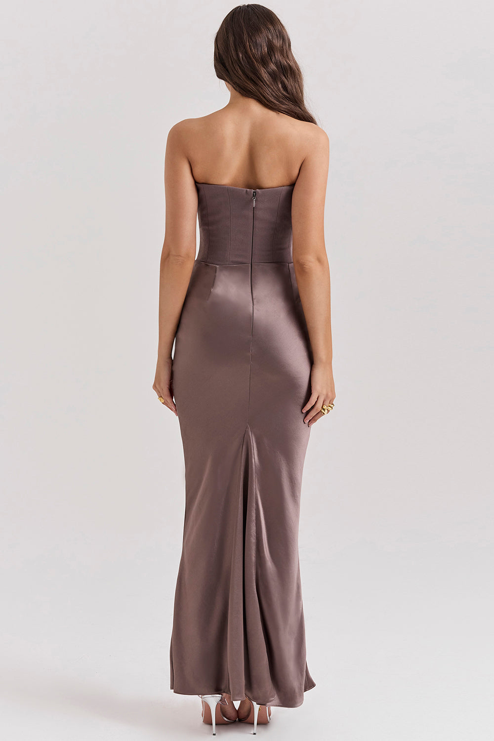 Cassia – Rochie Maxi Elegantă de Damă cu Corset și Satin