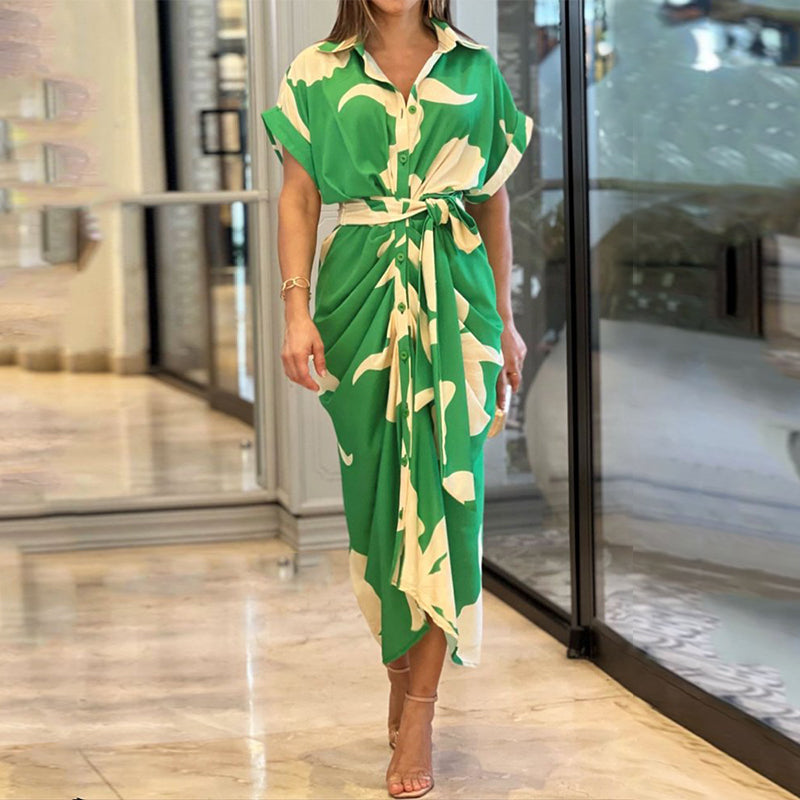 Fern - Rochie cu guler flounce și talie înaltă